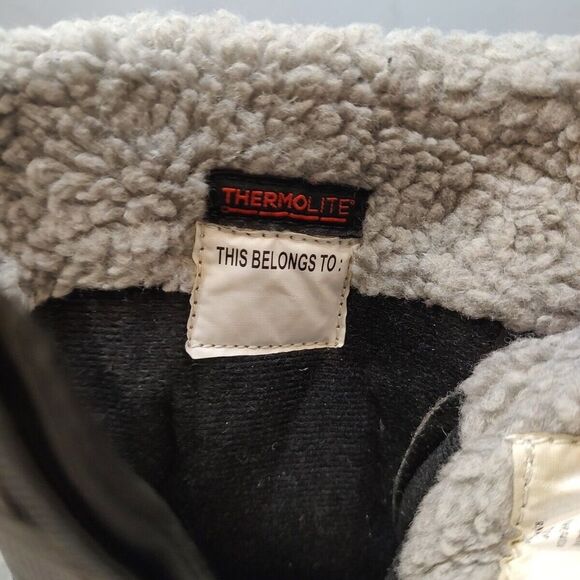 Cat & Jack‎ Kids Black Faux Fur Lined Collar Thermolite Winter Boots Sz 1 - Picture 10 of 16